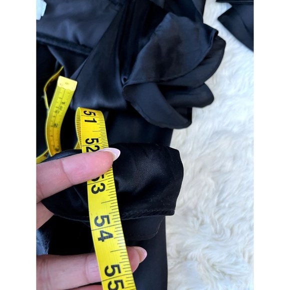 Fame and Partners Kira Maxi Wrap Dress Black Size 8 100% Silk #FP2683 - Picture 11 of 15